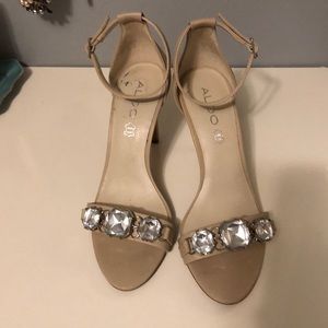 High Heel Ankle Strap Jeweled Sandal by Aldo